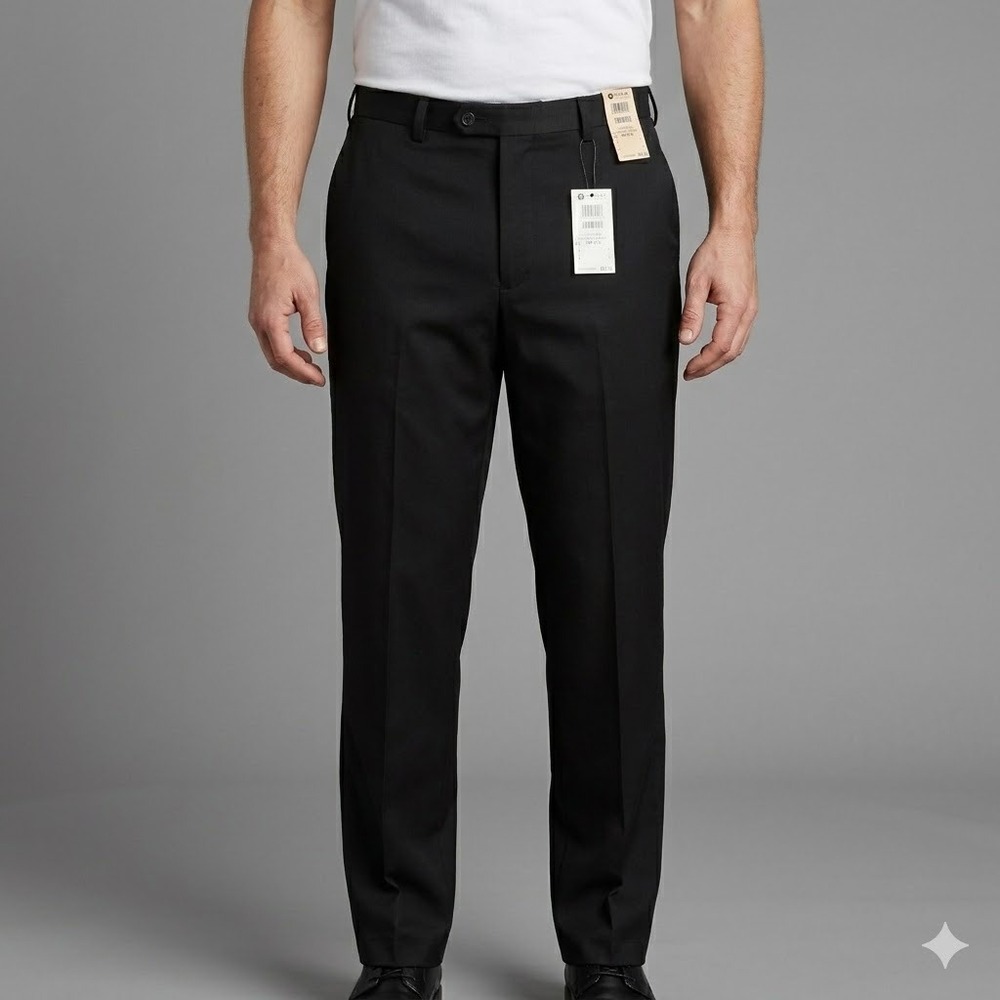 Haggar Cool 18 Pro Dress Pants Classic Fit Stretch 36x30‎ Black NWT